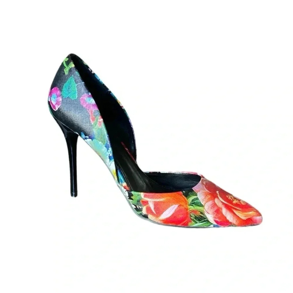 CHARLOTTE RUSSE | Varcityy Floral Multi D'Orsay Heels Size 9